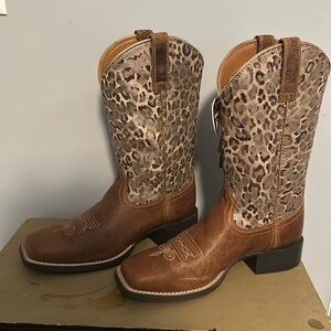 Ariat Women's Brown and Leopard Heeled Boots